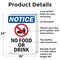 Signmission No Food Or Drink, 18 in W x Rectangle, Aluminum OS-2PACK-NS-A-1824-V-14609 - alternate 5